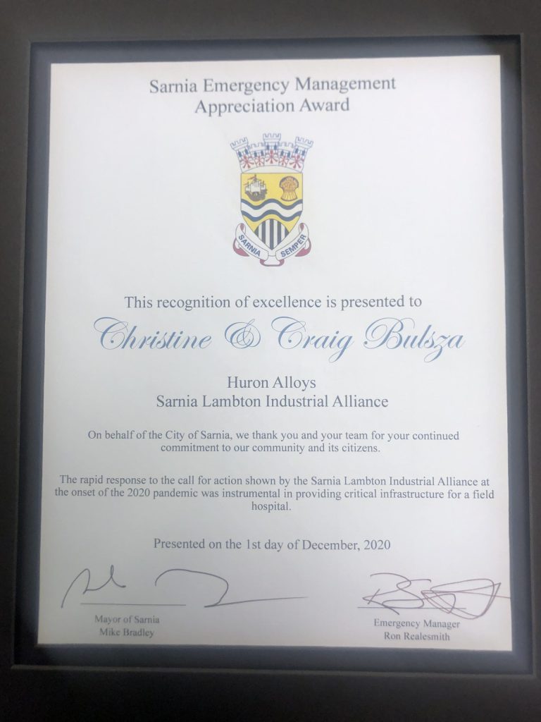 Sarnia Emergency Management Appreciation Award