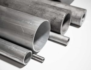 Collection of aluminum pipe in assorted diameters